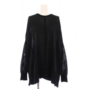 Shake code シェイクコードクルーネックプルオーバー ニット 長袖 シアー シースルー 薄手 F