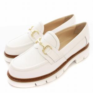 トラックソールビットローファー レザー 36 白 ホワイト /G