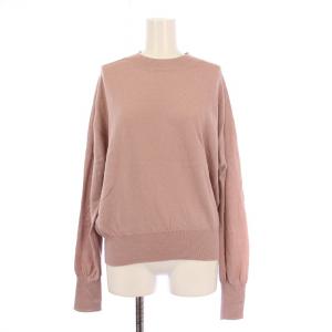 24AW ニット セーター 長袖 クルーネック 薄手 ウール 無地 2 ピンク 578-4263005