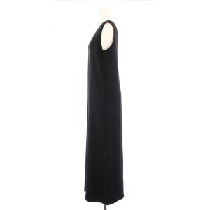 MUSE de Deuxieme Classe 24AW Light ライトダブルクロスオールインワン スラックス Vネック ストレッチ 36 黒 ブラック