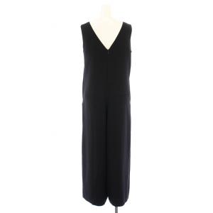 MUSE de Deuxieme Classe 24AW Light ライトダブルクロスオールインワン スラックス Vネック ストレッチ 36 黒 ブラック