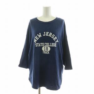 アメリカーナ Football T-sh Tシャツ プルオーバー プリント 七分袖 F ネイビー /NQ
