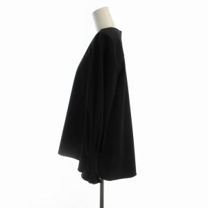 M-Premier タックフリルデザイン シャツ ブラウス 長袖 36 紺 ネイビー A343-008 /RO