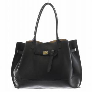 トレジャー シュリンクレザー トートバッグ ハンドバッグ 黒 ブラック /AN39