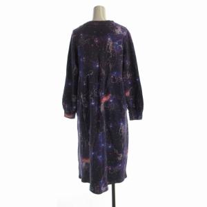 tsumori chisato SLEEP ワンピース マキシ ロング スウェット 星座モチーフ 長袖 M 紫 パープル UDR-300 /RO