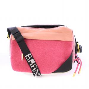 Bla Konst Hidey Bag ハイディバッグ ショルダーバッグ ウール 切替 ロゴ ピンク 2KD182