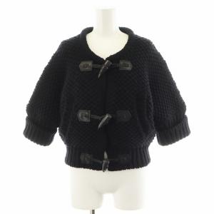 カーディガン 5分袖 ウール S 黒 ブラック S72HA0289 /AN25