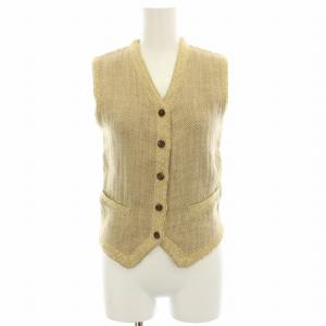 ニットベスト 麻 リネン ヘリンボーン S ベージュ SS-RL-BM-2401 /HN