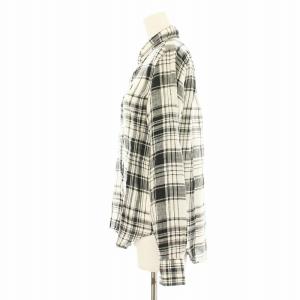 RALPH LAUREN 0200011734 ボタンダウンシャツ 長袖 チェック柄 麻 リネン ロゴ 刺繍 XS 黒 ブラック