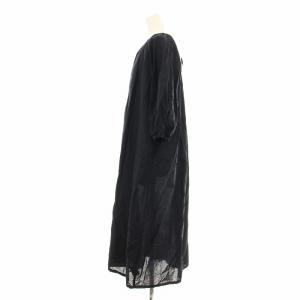 JOURNAL STANDARD LUXE 24040440029020 ワンピース フレア ロング マキシ 七分袖 リネン混 紺 ネイビー /KU