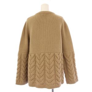 MAX MARA WEEKEND LINE ニット セーター 長袖 クルーネック ケーブル編み 切替 茶 ブラウン /BB