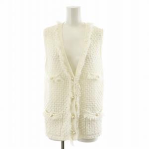 23SS フリゼニットジレ ベスト パールボタン 2 白 ホワイト 20231016330 /AN33