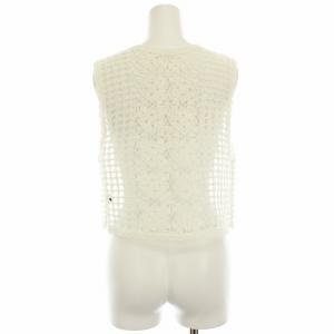 martinique ベスト ジレ 総レース シアー シースルー ショート丈 白 ホワイト /HN