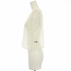 martinique ベスト ジレ 総レース シアー シースルー ショート丈 白 ホワイト /HN