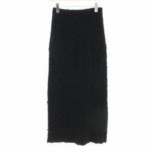 Bumpy Knit Tight Skirt でこぼこニットタイトスカート ロング マキシ F 黒 ブラック