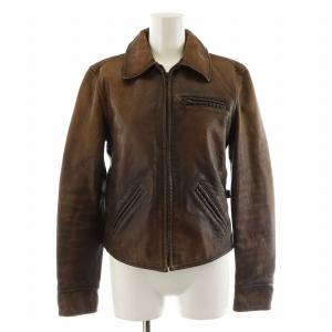 レザージャケット ダメージ加工 2 ブラウン 211603516001