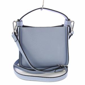 allureville スクエアハンドルバッグ ショルダーバッグ 2WAY カウレザー 牛革 青 /TK