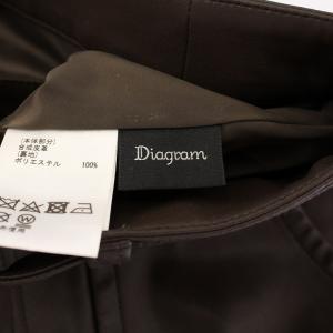 Diagram 23AW パッチミニスカート 台形 フェイクレザー ジップフライ ストレッチ ターンロック式 36 茶