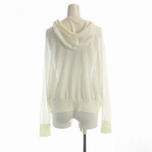 23区 23SS シアーコットンナイロン ニットパーカー ジップアップ フーディー 長袖 38 白 ホワイト KRWOSM0651