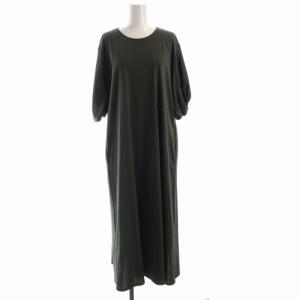 23SS タイトワンピース マキシ ロング 半袖 38 カーキ OPWOSM6638 /RO