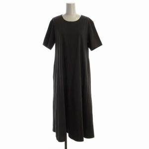 22SS ペルーコットン カットソー ワンピース マキシ ロング スウェット 半袖 38 チャコールグレー