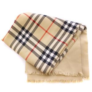 BURBERRY ストール フリンジ ノバチェック シルク ベージュ