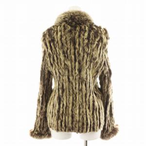 伊太利屋 ファージャケット ラビットファー フォックスファー 11 茶 ブラウン 696247-1A /AN24