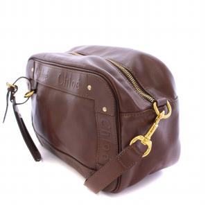 Chloe エデン ショルダーバッグ クロスボディ レザー ロゴチャーム 茶 ブラウン /BB OH