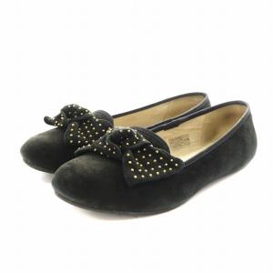 W ALLOWAY STUDDED BOW パンプス リボン 24.0cm 黒 ブラック 1004766