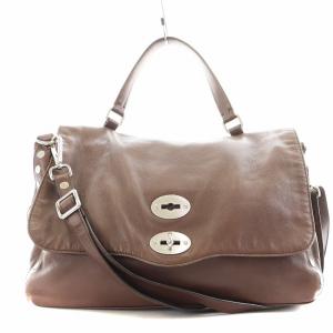 ポスティーナ POSTINA ANNI 50 ハンドバッグ ショルダーバッグ 2way レザー 茶 ブラウン