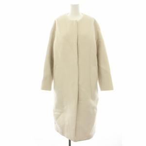 ラムウールノーカラーコート ロング 38 アイボリー 21020900541030 /HN
