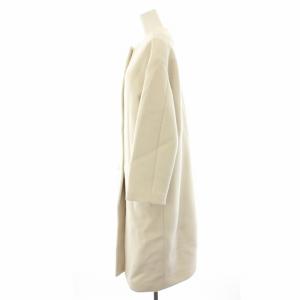 IENA ラムウールノーカラーコート ロング 38 アイボリー 21020900541030 /HN