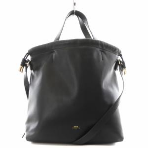 NINON 巾着 ショルダーバッグ フェイクレザー ブラック