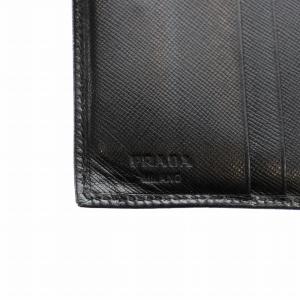 PRADA サイファーノ トライアングルロゴ 財布 二つ折り 小銭入れ レザー 黒 ブラック /AN49 OH
