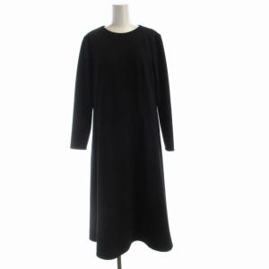 フレアワンピース マキシ ロング 長袖 38 紺 ネイビー A938-006 /RO