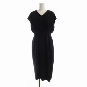 フレアワンピース マキシ ロング ノースリーブ 38 紺 ネイビー A940-013 /RO