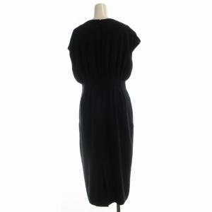 M-Premier フレアワンピース マキシ ロング ノースリーブ 38 紺 ネイビー A940-013 /RO