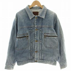 Gジャン ジージャン デニムジャケット ウォッシュ加工 カットオフ 水色 ライトブルー MKC-4080