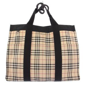 トートバッグ ノバチェック柄 ベージュ ブラック