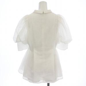 CELFORD 23SS パフスリーブメッシュブラウス CWFB231016 半袖 シャツ 38 白 ホワイト /G