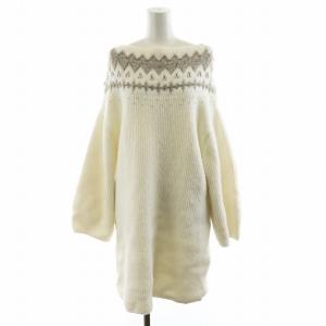 24AW フェアアイルニットミニワンピース 長袖 F 白 ホワイト CWNO245053 /AN10
