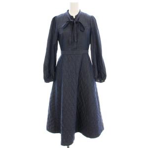 22SS デニムキルティングワンピース CWFO221010 ロング 36 ネイビー 紺 /G