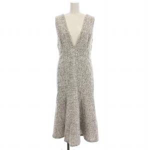 23AW ツイードジャンパードレス CWFO234100 ノースリーブ ワンピース ロング 38 白 ホワイト