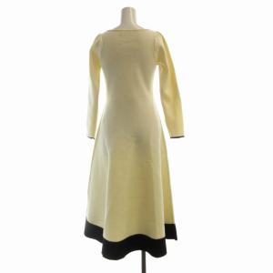 PROPORTION BODY DRESSING プロポーションボディドレッシング タグ付き 23AW ニットワンピース マキシ ロング クルーネック 長袖 S 白 ホワイト 黒 ブラック