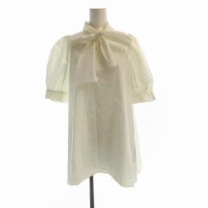 バックリボンボリュームトップス シャツ ブラウス 長袖 38 白 ホワイト CWFT201084 /RO