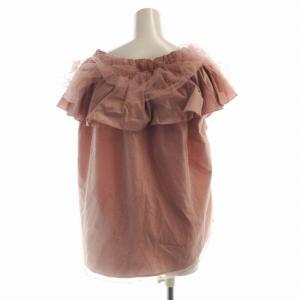 JUSGLITTY 24SS シャツ ブラウス ノースリーブ ストーン装飾 チュール 1 ピンク 44217071 /RO