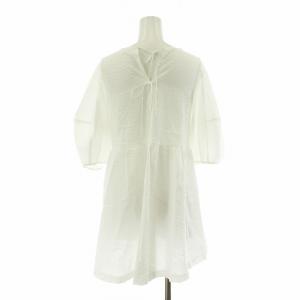 FRAY I.D 23SS パフスリーブフレアチュニック 半袖 1 ホワイト FWFB232041 /NQ