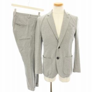 スーツ セットアップ テーラードジャケット シングル パンツ スラックス 3 絹 シルク グレー /YT