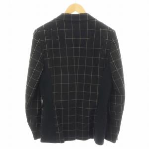 1PIU1UGUALE3 テーラードジャケット シングル チェック柄 裏地ペイズリー柄 IV 黒 ブラック MRB054 /AN13