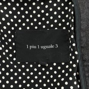 1PIU1UGUALE3 テーラードジャケット シングル USED加工 デニム地 IV 黒 ブラック MRB045 /AN17